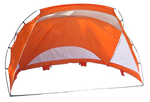 Texsport Portable Easy Up Outdoor Beach Cabana Tent Sun Shade Shelter – Lightweight and Compact Brilliant Orange, 9′ x 6′ x 68”