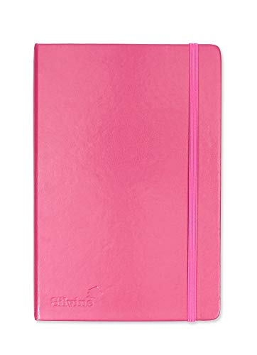 Silvine A5 Executive Soft Feel Notebook Pink. 160 Pages (80 Sheets) Ruled 7mm feint. Ref 197P (148 x 212mm)