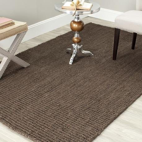 SAFAVIEH Natural Fiber Collection 8′ Square Brown NF447D Handmade Chunky Textured Premium Jute 0.75-inch Thick Area Rug