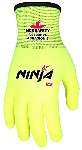 MCR Safety Ninja Ice N9690HVXL Hi-Visibility 15 Gauge Nylon Insulated Cold Weather Gloves, Acrylic Terry Inner, 3/4 HPT Coating, Yellow, X – Large, 1-Pair | The Storepaperoomates Retail Market - Fast Affordable Shopping