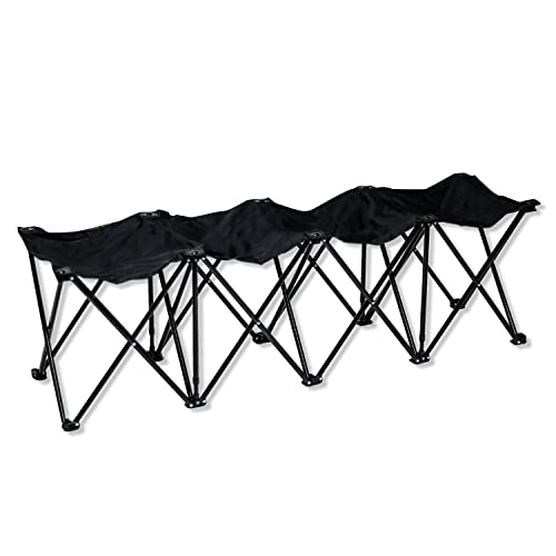 Trademark Innovations Portable Folding Sports Seater Bench – Sideline Collapsible Bench – 4 or 6 Seats