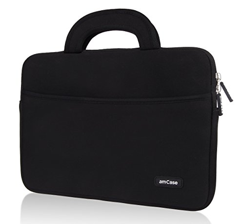 amCase Chromebook Case-11.6 to 12 inch Neoprene Travel Sleeve with Handle-Black