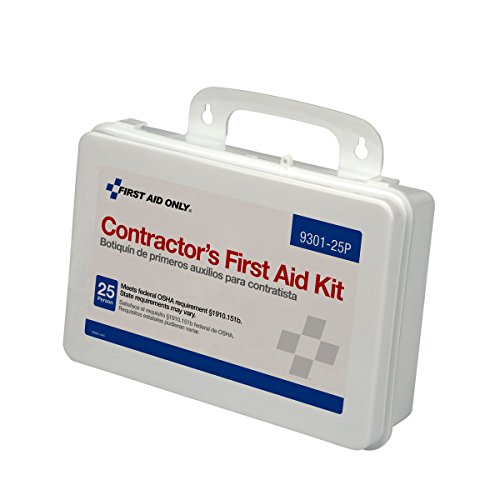 First Aid Only 9301-25P 25-Person Contractor’s Emergency First Aid Kit for Home Renovation, Job Sites, and Construction Vehicles, 176 Pieces