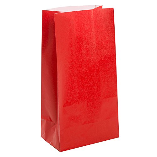 Unique Party Paper Bags, 10″ x 5″, Ruby Red