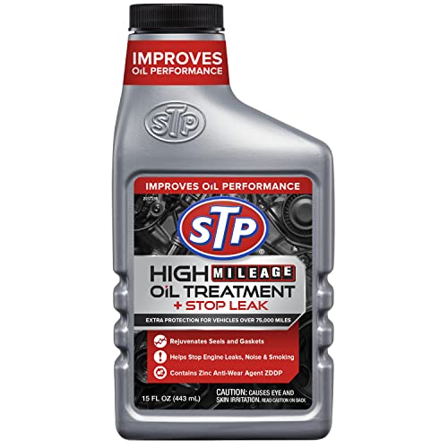 STP High Mileage Oil Treatment + Stop Leak – 15 FL OZ