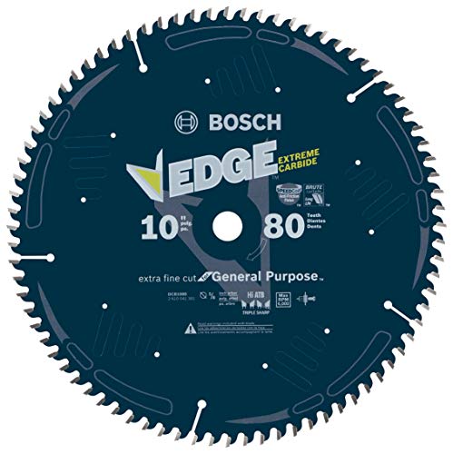 BOSCH DCB1080 10 In. 80 Tooth Edge Circular Saw Blade for Extra-Fine Finish for Melamine and Finished Plywood