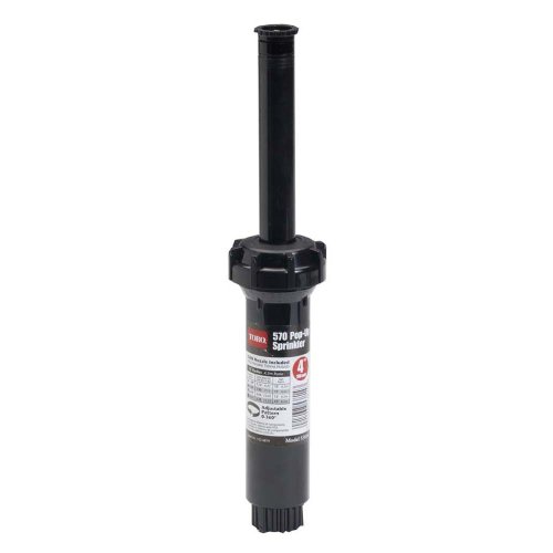Toro 53814 4-Inch Pop-Up Fixed-Spray with Variable Adjustable Nozzle, 0-360-Degree, 15-Feet, Black