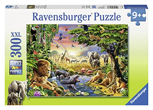 Ravensburger Evening at The Waterhole 300 Piece Jigsaw Puzzle for Kids – Every Piece is Unique, Pieces Fit Together Perfectly