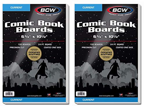 BCW NA Current Comic Book Backing Boards, 200 Count, White
