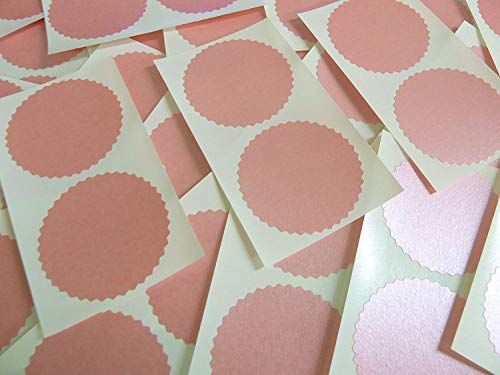 Minilabel 50mm Serrated Edge , Certificate Wafer Company Seal Labels , Stickers For Embossing , Awards & Rewards Pearlescent Pink