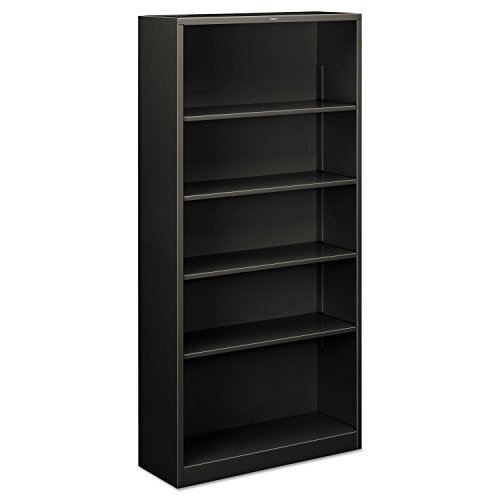 Hon S72abcs Metal Bookcase, Five-Shelf, 34-1/2W X 12-5/8D X 71H, Charcoal