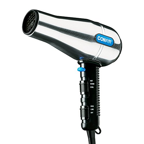 Conair 141WRW Full Size Brushed Metal Salon-Style Hair Dryer – 1875W