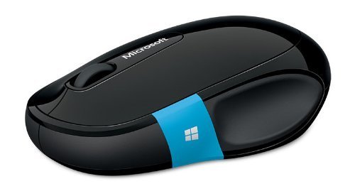 Microsoft Sculpt Comfort Mouse – Black. Comfortable design, Customizable Windows Touch Tab, 4-Way Scrolling,Bluetooth Mouse for PC/Laptop/Desktop, works with Mac/Windows Computers