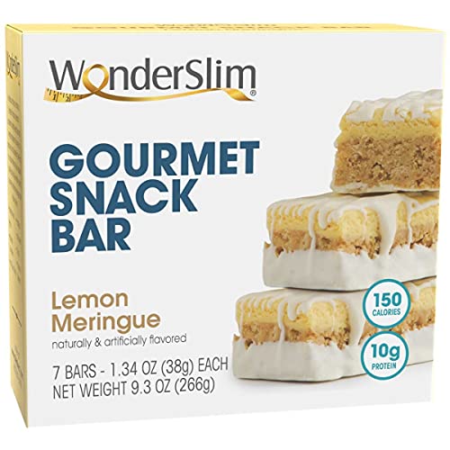 WonderSlim Gourmet Protein Snack Bar, Lemon Meringue, 150 Calories,10g Protein, 0g Trans Fat (7ct)