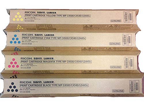 Ricoh Aficio MPC4500a Toner Cartridge Set (OEM) Black, Cyan, Magenta, Yellow