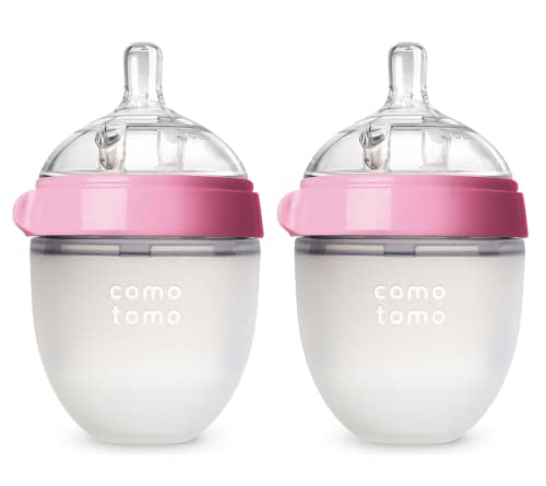 Comotomo Baby Bottle, Pink, 8 Ounce (2 Count)