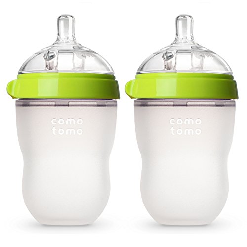 Comotomo Baby Bottle, Green, 8 oz (2 Count)