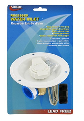 Valterra A010176LFV White Carded Metal Recessed Water Inlet