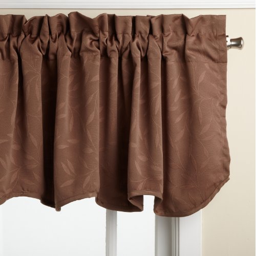 LORRAINE HOME FASHIONS Whitfield 52-inch by 18-inch Scalloped Valance, Chocolate