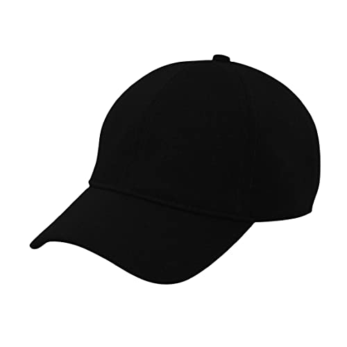 San Diego Hat Company Women’s Wool Baseball Hat with Adjustable Back, Black, One Size