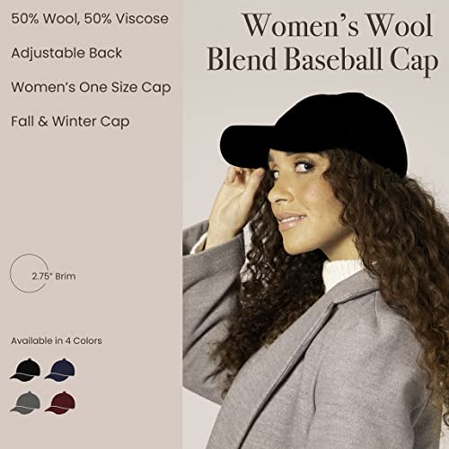 San Diego Hat Company Women’s Wool Baseball Hat with Adjustable Back, Black, One Size | The Storepaperoomates Retail Market - Fast Affordable Shopping