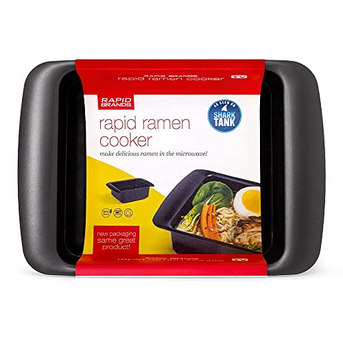 Rapid Ramen Cooker – Microwave Ramen in 3 Minutes – BPA Free and Dishwasher Safe – Black