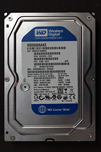 Western Digital WD WD5000AAKS 500GB 7200 RPM 16MB Cache SATA 3.0Gb/s 3.5