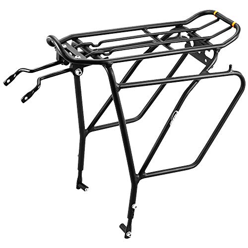 Ibera Bike Rack – Bicycle Touring Carrier Plus+ for Disc Brake Mount, Frame-Mounted for Heavier Top & Side Loads, Height Adjustable for 26″-29″ Frames