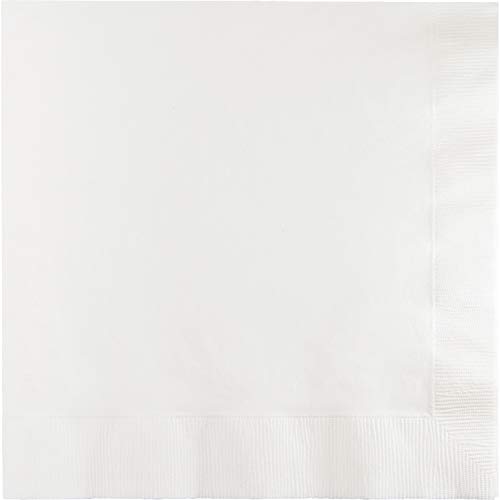 Creative Converting 500-Count Case Touch of Color 3-Ply Paper Lunch Napkins, White – 58000B