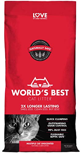 World’s Best Cat Litter, Clumping Litter Formula for Multiple Cats, 28-Pounds