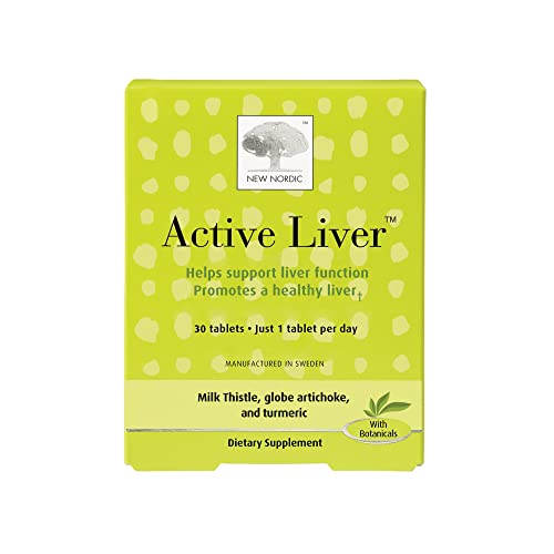 NEW NORDIC Active Liver | Daily Wellness Supplement | Milk Thistle, Artichoke & Turmeric | Swedish Made | 30 Count (Pack of 1)