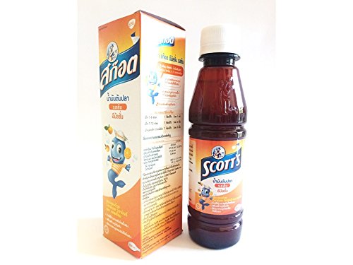 Cod Liver Oil Orange for Kids with Vitamins A & D Scott’s Emulsion – 7.05 Oz (200ml.) (Packs of 2)