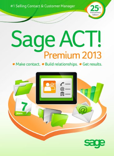 Sage ACT! Premium 2013 – Includes 1 hour ACT! 101 training webinar held weekly