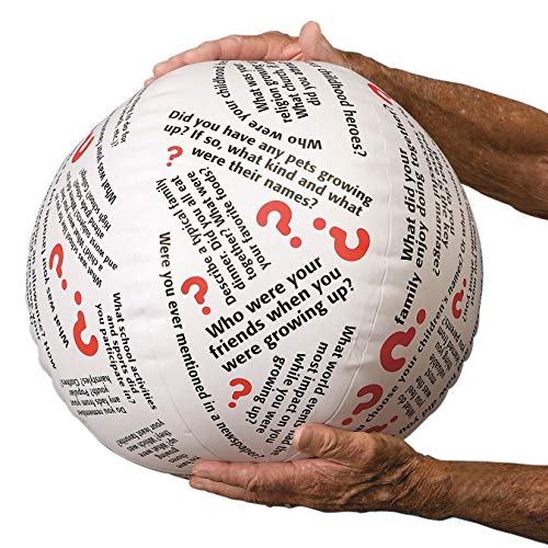 S&S Worldwide Toss ‘n Talk-About Family History Ball. Beach Ball Style Ball, 24″ Flat Diameter. Printed with Instructions or Questions to Encourage Social Interaction, Reminiscing About Families.