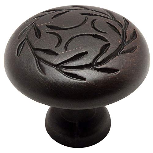 Cosmas 25 Pack 464ORB Oil Rubbed Bronze Leaf Cabinet Hardware Round Knob – 1-1/4″ Inch Diameter