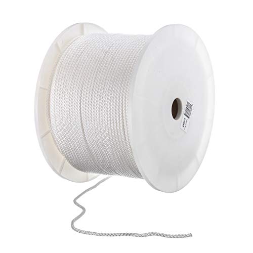 Seachoice Boat Tie Down Cord, White, 3/16 in. X 1,000 Ft, 600 Lbs. Tensile Strength, 8-Strand Braided Polypropylene