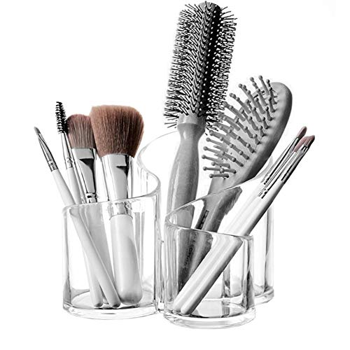 Large Wavy Acrylic Makeup Brush and Cosmetic Holder