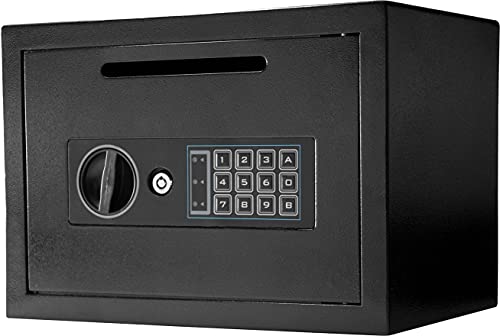 BARSKA AX11934 Compact 0.57 Cubic Ft Digital Multi-User Keypad Security Business Depository Drop Safe with Front Load Drop Box for Money, Cash & Mail Lock Box