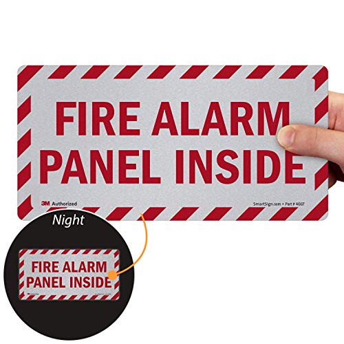 SmartSign “Fire Alarm Panel Inside” Label | 5″ x 10″ 3M Engineer Grade Reflective