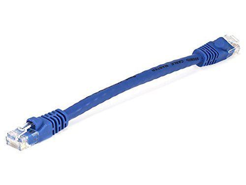 Monoprice Cat5e Ethernet Patch Cable – 0.5 Feet – Blue | Network Internet Cord – RJ45, Stranded, 350Mhz, UTP, Pure Bare Copper Wire, 24AWG