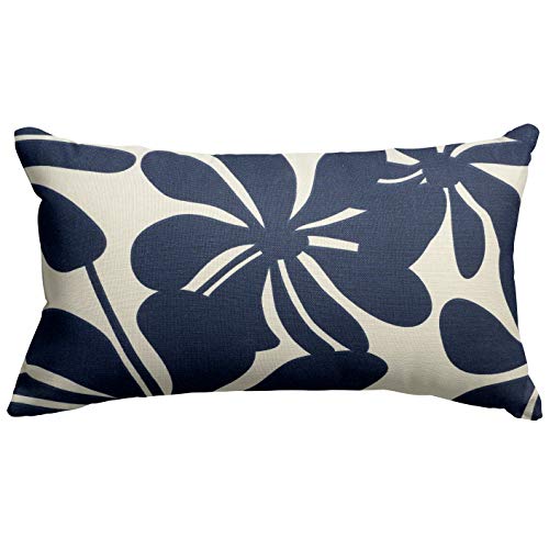 Majestic Home Goods Navy Blue Plantation Indoor / Outdoor Small Throw Pillow 20″ L x 5″ W x 12″ H