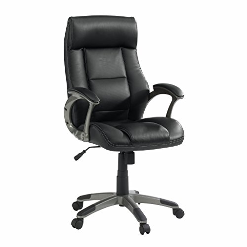 Sauder Gruga Leather Managers Chair, Black finish