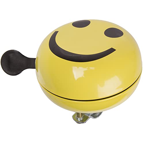M-Wave Unisex’s Smiley Bicycle Bell, Yellow, 80 mm