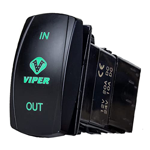 MotoAlliance VIPER UTV Winch Flush Mount Dash Switch, Green Backlight