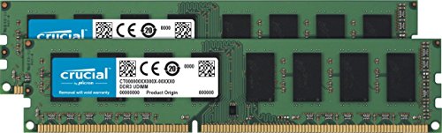 Crucial 16GB Kit (8GBx2) DDR3/DDR3L 1600 MT/s (PC3-12800) DR x8 ECC UDIMM 240-Pin Memory – CT2KIT102472BD160B