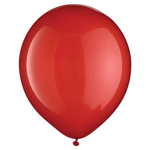 Amscan Round Latex Balloons | Red-12 | Pack of 100, One Size, Red