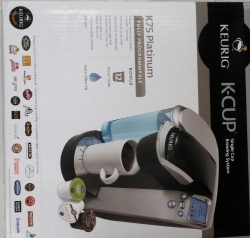 Keurig K75 Platinum Single-Cup Home-Brewing System with Water Filter Kit, One Size, Silver/Platinum