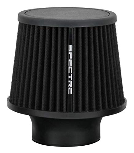 Spectre Universal Clamp-On Air Filter: High Performance, Washable Filter: Round Tapered; 3 in (76 mm) Flange ID; 6.5 in (165 mm) Height; 6 in (152 mm) Base; 4.75 in (121 mm) Top, SPE-9131, Black
