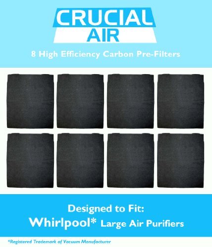 Crucial Air Replacement Carbon Air Filter – Compatible with Whirlpool Part # 8171434K, 8171434, Kenmore 83378, Fits Air Purifier Model Kenmore 295 Series, Whirlpool AP300, AP350, AP450, AP510 (8 Pack)