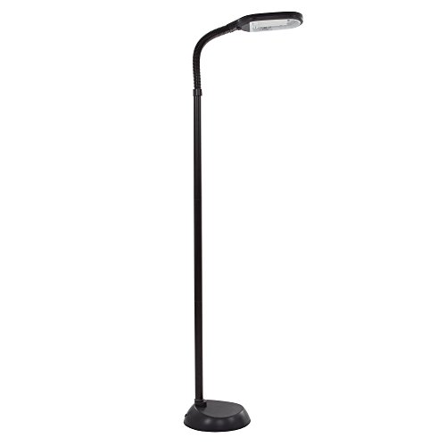 Lavish Home (72-0890) 5 Feet Sunlight Floor Lamp With Adjustable Gooseneck – Black